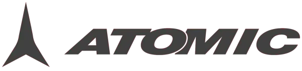 Logo of "Atomic" with bold, black lettering and a stylized triangular symbol on the left, conveying a sleek and modern tone.