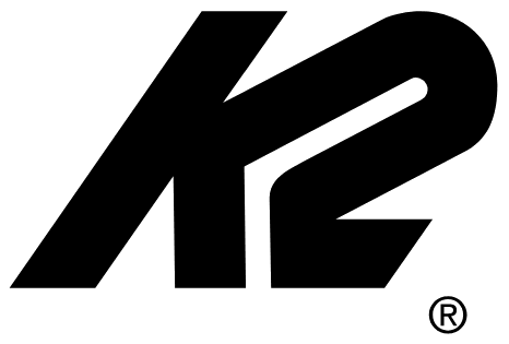 Black logo with stylized, slanted letters 'K2' on a white background, conveying a sleek, modern design with a registered trademark symbol.