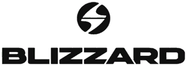 Blizzard logo featuring a stylized circular design with an arrow inside, positioned above bold black letters spelling 'BLIZZARD' in a modern font.