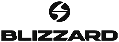 Blizzard logo featuring a stylized circular design with an arrow inside, positioned above bold black letters spelling 'BLIZZARD' in a modern font.